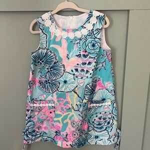 Lilly Pulitzer Aqua and Pink Floral Kids Dress
